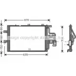 Радиатор кондиционера AVA QUALITY COOLING 4045385100590 TC6 S6KU Opel Corsa (C) 3 Хэтчбек 1.7 DTI (F08. F68) 75 л.с. 2000 – 2009 OLA5309