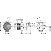 Компрессор кондиционера AVA QUALITY COOLING BJ FIG4L OLAK279 Opel Vectra (B) 2 Хэтчбек 2.2 DTI 16V (F68) 120 л.с. 2000 – 2002 4045385100736