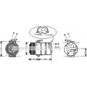 Компрессор кондиционера AVA QUALITY COOLING Opel Astra (G) 2 Седан 2.0 16V (F69) 136 л.с. 1998 – 2005 4045385108602 4 743MIB OLAK316