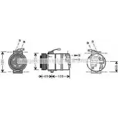 Компрессор кондиционера AVA QUALITY COOLING OLAK373 4045385171903 M7ET Y Opel Agila (A) 1 Хэтчбек 1.0 12V (F68) 58 л.с. 2000 – 2007