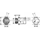 Компрессор кондиционера AVA QUALITY COOLING Opel Vectra (B) 2 Седан 2.0 DI 16V (F19) 82 л.с. 1996 – 2002 OLK273 JL R35 LB09ZIM