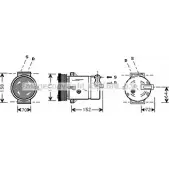 Компрессор кондиционера AVA QUALITY COOLING 4045385036844 V6 R1ZNI Opel Vectra (B) 2 Хэтчбек 2.2 DTI 16V (F68) 120 л.с. 2000 – 2002 OLK279