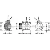 Компрессор кондиционера AVA QUALITY COOLING HL6LPW TU2 QA Opel Zafira (A) 1 Минивэн 1.6 CNG (F75) 97 л.с. 2001 – 2005 OLK356