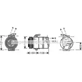 Компрессор кондиционера AVA QUALITY COOLING 4045385053018 OLK358 E 1ZQLXI Opel Astra (G) 2 Седан 2.2 DTI (F69) 125 л.с. 2002 – 2005