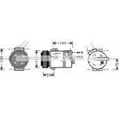 Компрессор кондиционера AVA QUALITY COOLING OLK409 Opel Vectra (C) 3 Универсал 2.0 DTI (F35) 100 л.с. 2003 – 2005 5F QN1B 4045385071845