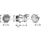 Компрессор кондиционера AVA QUALITY COOLING Opel Vectra (C) 3 Хэтчбек 1.6 (F68) 100 л.с. 2005 – 2008 4045385090556 7 ZM4CNN OLK447