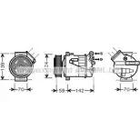 Компрессор кондиционера AVA QUALITY COOLING OLK450 Opel Vectra (C) 3 Универсал 3.2 V6 (F35) 211 л.с. 2003 – 2005 1H URCH EP77SQ8