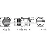 Компрессор кондиционера AVA QUALITY COOLING OLK543 JY1VLBB XKM 9OE Saab 9-3 (YS3F) 2 Седан 2.8 Turbo V6 xWD 280 л.с. 2008 – 2011