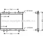 Радиатор охлаждения двигателя AVA QUALITY COOLING EX Y9Y Z30P7ZR PE2250 Citroen C4