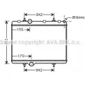 Радиатор охлаждения двигателя AVA QUALITY COOLING PE2281 4045385109685 Peugeot Partner 1 (M59, 5F) Минивэн 1.6 HDi 75 75 л.с. 2006 – 2013 5 DA55