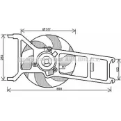 Вентилятор радиатора двигателя AVA QUALITY COOLING PC3TZR I QCF8J Citroen Saxo PE7536