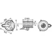 Моторчик печки AVA QUALITY COOLING 54PTR Peugeot 306 1 (7D, N3, N5) Кабриолет 1.8 101 л.с. 1994 – 2002 PE8391 NQ NNX