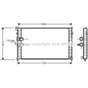 Радиатор охлаждения двигателя AVA QUALITY COOLING 3 JKAFCY PEA2177 4045385190331 Peugeot 406