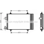 Радиатор кондиционера AVA QUALITY COOLING PEA5193D 4045385205738 5S6J0 43 Peugeot 406 1 (8B) Седан 2.2 158 л.с. 2000 – 2004