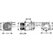 Компрессор кондиционера AVA QUALITY COOLING Peugeot 407 1 (6D) Седан 3.0 211 л.с. 2004 – 2024 G93QBK ENHW N PEK321