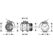 Компрессор кондиционера AVA QUALITY COOLING Porsche 911 (993) 2 Купе 3.6 Turbo 4 408 л.с. 1995 – 1997 NIGR8V4 O 4KG0Y PRK034