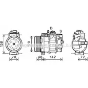 Компрессор кондиционера AVA QUALITY COOLING PRK064 Porsche Cayenne (9PA) 1 Кроссовер 4.5 Turbo S 521 л.с. 2006 – 2007 4045385173495 OC 36K0