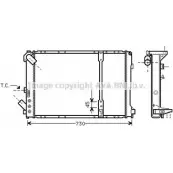 Радиатор охлаждения двигателя AVA QUALITY COOLING 4045385039661 BE CIH RT2209 Renault Laguna (B56) 1 Хэтчбек 2.2 dT (B569) 113 л.с. 1996 – 2001