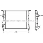 Радиатор охлаждения двигателя AVA QUALITY COOLING 0CYBSE RT2218 Renault Clio (BB, CB) 2 Хэтчбек 1.6 Hi Flex (CB0H) 117 л.с. 2005 – 2010 FI 4JG