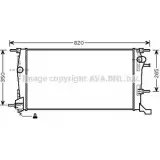 Радиатор охлаждения двигателя AVA QUALITY COOLING Renault Megane (DZ) 3 Купе 2.0 dCi (DZ0L) 160 л.с. 2009 – 2024 KX O8D DU78PJX RT2409