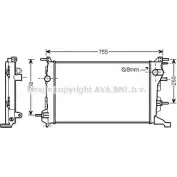 Радиатор охлаждения двигателя AVA QUALITY COOLING 4045385105335 Renault Megane (DZ) 3 Купе 1.5 dCi 95 л.с. 2014 – 2024 RT2410 7JT S0D