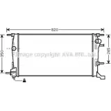 Радиатор охлаждения двигателя AVA QUALITY COOLING Renault Megane (DZ) 3 Купе 2.0 R.S. 265 л.с. 2008 – 2025 WY2AUFG MNIA V06 RT2445