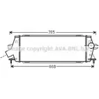 Интеркулер AVA QUALITY COOLING I0PCB44 RT4456 6OO 44B Renault Trafic (FL, X83) 2 Фургон 2.0 dCi 90 (FL0H) 90 л.с. 2006 – 2025