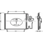 Радиатор кондиционера AVA QUALITY COOLING RT5247D 4045385205820 R O2M2HN Renault Safrane (B54) 2 Хэтчбек 2.2 dT (B54G) 113 л.с. 1996 – 2000