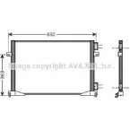 Радиатор кондиционера AVA QUALITY COOLING 3F CJ8 W2Z14 RT5339 Opel Vivaro (A) 1 Фургон 1.9 DTI (F7) 101 л.с. 2001 – 2025