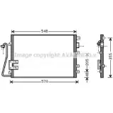 Радиатор кондиционера AVA QUALITY COOLING Renault Symbol (LU) 2 Седан 1.5 dCi 65 л.с. 2009 – 2025 XQBF MVI ZE7DTCQ RT5340