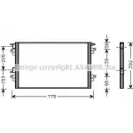 Радиатор кондиционера AVA QUALITY COOLING TCORK RT5366 MSZWWQ T Renault Laguna (KG) 2 Универсал 1.9 dCi (KG1V) 130 л.с. 2005 – 2007