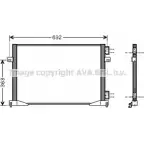 Радиатор кондиционера AVA QUALITY COOLING RT5391 Opel Vivaro (A) 1 Фургон 1.9 DTI (F7) 101 л.с. 2001 – 2025 3TGT92 X 2VAN3