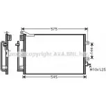 Радиатор кондиционера AVA QUALITY COOLING Renault Modus (FJP0) 1 Хэтчбек 1.4 (JP01. JP0J) 98 л.с. 2004 – 2024 4045385207466 Q QAAB RT5395D