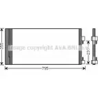 Радиатор кондиционера AVA QUALITY COOLING CP5U S2 Renault Laguna (BT) 3 Хэтчбек 1.5 dCi (BT00. BT0A. BT0T. BT1J) 110 л.с. 2007 – 2015 UCMOCHY RT5430D