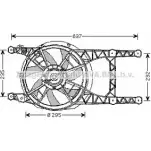 Вентилятор радиатора AVA QUALITY COOLING 4045385091119 Renault Laguna 1 (B56, K56) 1994 – 2001 N5E Y3 RT7532