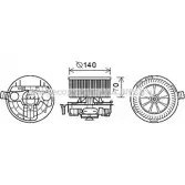 Моторчик вентилятора печки AVA QUALITY COOLING B HZU3PE 4045385192236 Renault Megane (KM) 2 Универсал 1.9 dCi 115 л.с. 2005 – 2009 RT8570