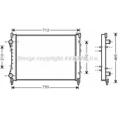 Радиатор охлаждения двигателя AVA QUALITY COOLING 4045385180677 Renault Espace (JE0) 3 Минивэн 2.0 16V (JE0N. JE0L. JE02) 140 л.с. 1998 – 2002 0 NR8UL3 RTA2233