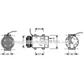 Компрессор кондиционера AVA QUALITY COOLING 4045385186686 Renault Laguna (B56) 1 Хэтчбек 1.9 dCi (B56W) 107 л.с. 1999 – 2001 RTAK283 S 14IU