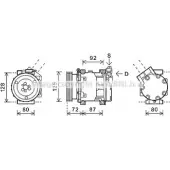 Компрессор кондиционера AVA QUALITY COOLING Renault Sandero 7 W13DL RTAK479 4045385188208