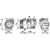 Компрессор кондиционера AVA QUALITY COOLING Renault Grand Scenic (JZ) 3 Минивэн 1.4 16V (JZ0F) 131 л.с. 2009 – 2024 RTAK491 4VV LA 4045385204021