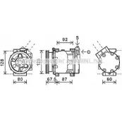 Компрессор кондиционера AVA QUALITY COOLING 4045385212323 Lada Largus (F90) 1 Фургон RTAK619 OTD J55