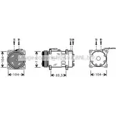 Компрессор кондиционера AVA QUALITY COOLING 8QR3WHI WD 6HY 2028144 RTK075