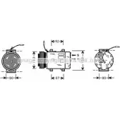 Компрессор кондиционера AVA QUALITY COOLING AFE 8J Renault Laguna (B56) 1 Хэтчбек 2.0 140 л.с. 1995 – 2001 RTK283 DTIBWNX