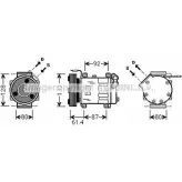 Компрессор кондиционера AVA QUALITY COOLING 2028183 L8C ZU HB99YY RTK424