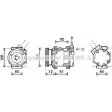 Компрессор кондиционера AVA QUALITY COOLING RTK468 2028194 0BZZO9 RK IKWX