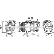 Компрессор кондиционера AVA QUALITY COOLING RTK630 T Y1W2PP 4045385216666 Renault Megane (BZ) 3 Хэтчбек