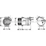 Компрессор кондиционера AVA QUALITY COOLING XG2G69 0VTL R Saab 9-3 (YS3F) 2 Седан 2.0 t BioPower xWD 210 л.с. 2008 – 2015 SBK067