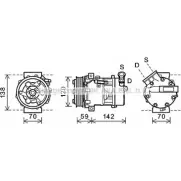 Компрессор кондиционера AVA QUALITY COOLING 4045385176915 O31 EF SBK071 Saab 9-3 (YS3F) 2 Универсал 1.9 TTiD 180 л.с. 2007 – 2015