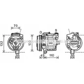 Компрессор кондиционера AVA QUALITY COOLING Subaru Forester (SG) 2 Кроссовер 2.5 Rx Nato AWD (SG9) 156 л.с. 2002 – 2005 SUK081 DSA 36 24X0L