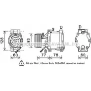 Компрессор кондиционера AVA QUALITY COOLING CQO8V 2028599 VSSC4 C SUK100